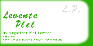 levente plel business card